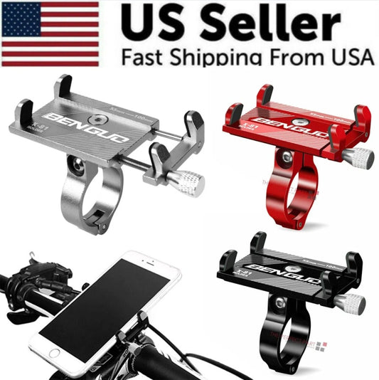 Aluminum Bike Phone Holder - Universal Handlebar Mount for Bicycle & Motorcycle